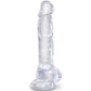 KING COCK - KLAR REALISTISK PENIS MED KUGLAR 16,5 CM TRANSPARENT