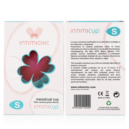 INTIMICHIC - MENSTRUAL CUP MEDICAL GRADE SILICONE - SIZE S - Kink&Play