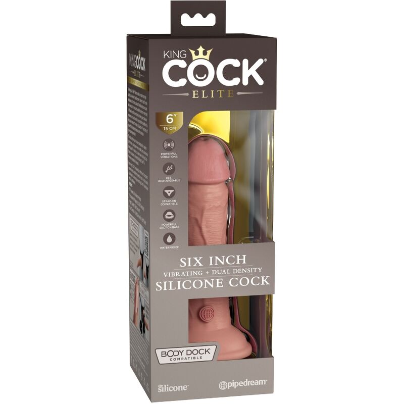 KING COCK - REALISTISK DILDO VIBRERANDE & SILIKON 15,2 CM