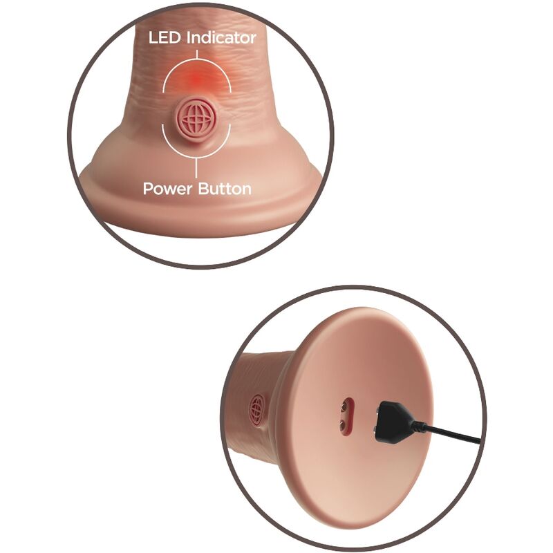 KING COCK - REALISTISK DILDO VIBRERANDE & SILIKON 15,2 CM
