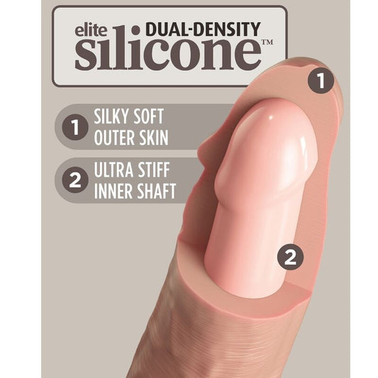 KING COCK - ELITE REALISTISK DILDOVIBRATOR &amp; SILIKONFJÄRRKONTROLL 17,8 CM