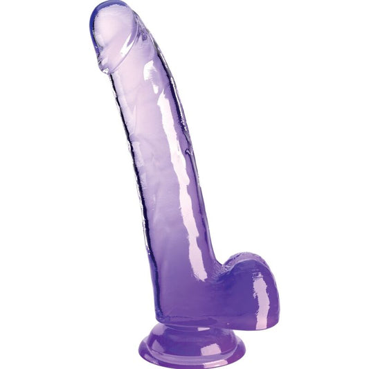 KING COCK - KLAR DILDO MED TESTIKLAR 20,3 CM LILA