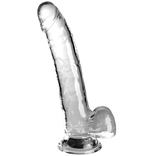 KING COCK - KLAR DILDO MED TESTIKLAR 20,3 CM TRANSPARENT