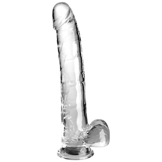 KING COCK - KLAR DILDO MED TESTIKLAR 24,8 CM TRANSPARENT