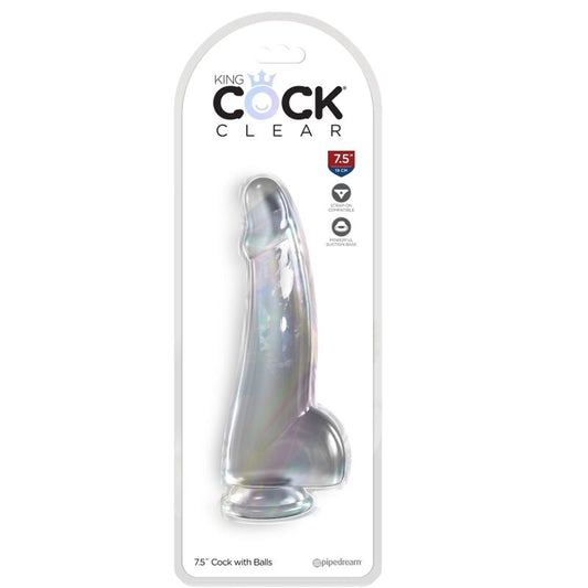 KING COCK - KLAR DILDO MED TESTIKLAR 15,2 CM TRANSPARENT