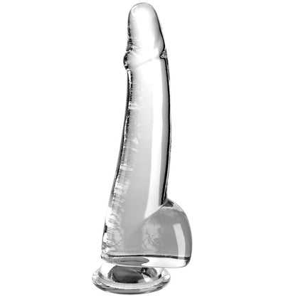 KING COCK - KLAR DILDO MED TESTIKLAR 19 CM TRANSPARENT