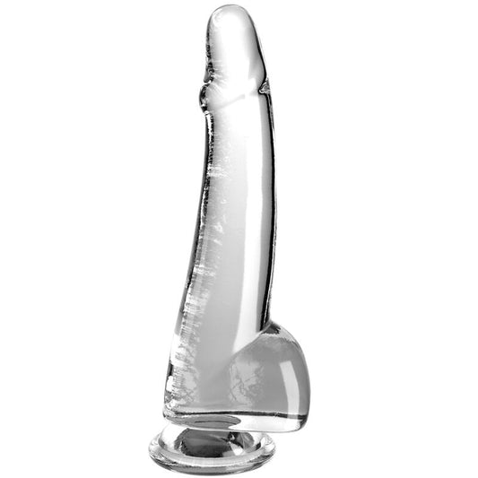 KING COCK - KLAR DILDO MED TESTIKLAR 19 CM TRANSPARENT