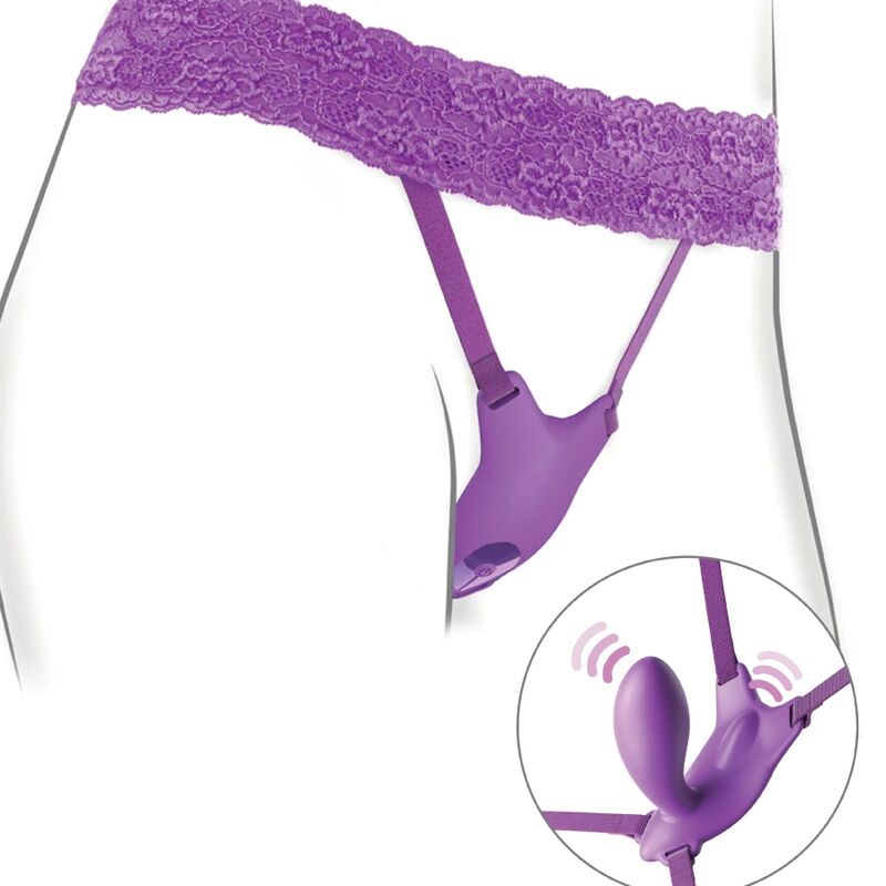 FANTASY FOR HER - BUTTERFLY HARNESS G-PUNKT MED VIBRATOR, UPPLADDNINGSBAR & FJÄRRKONTROLL VIOLETT