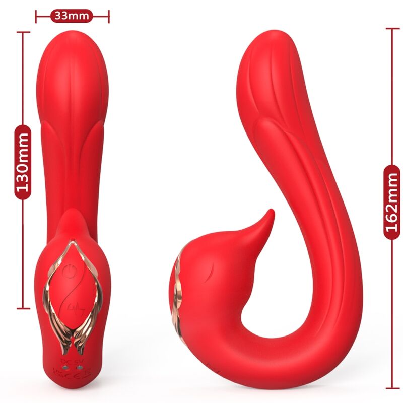 ARMONY - DELFIN VIBRATOR FÖR FLERA POSITIONER & VÄRMEEFFEKT RÖD