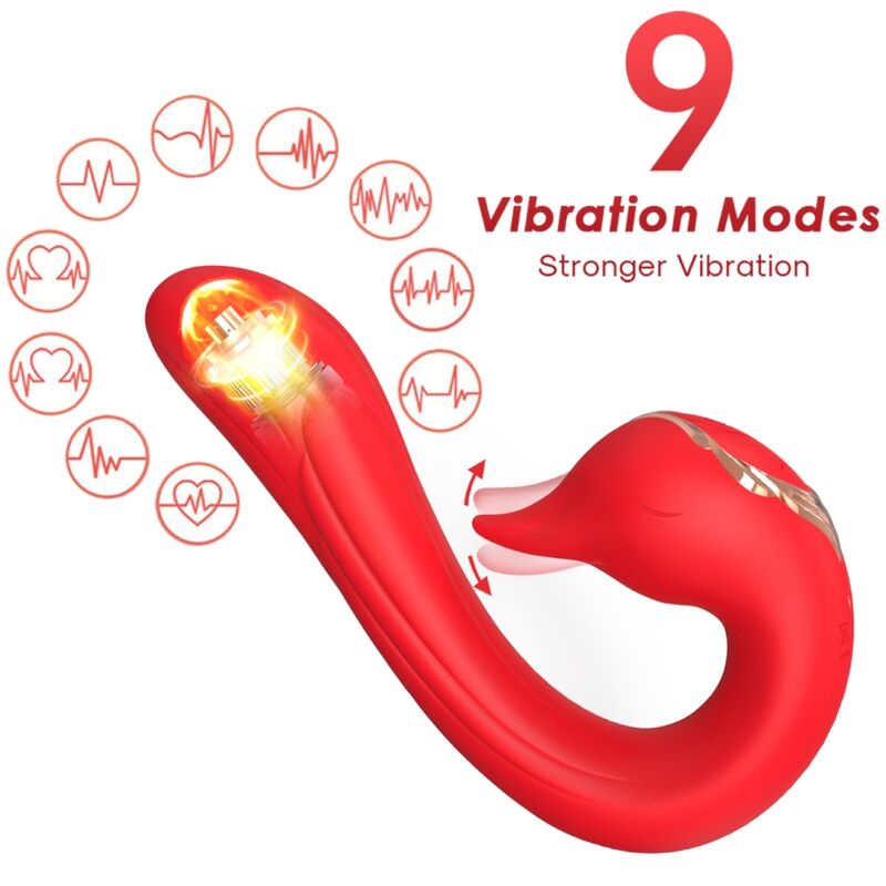 ARMONY - DELFIN VIBRATOR FÖR FLERA POSITIONER & VÄRMEEFFEKT RÖD