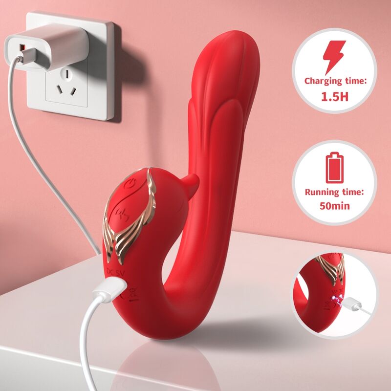 ARMONY - DELFIN VIBRATOR FÖR FLERA POSITIONER & VÄRMEEFFEKT RÖD