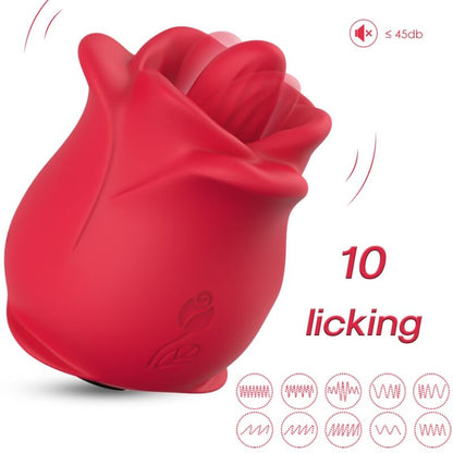 ARMONY - ROSE 10 LÄGEN SLICKANDE KLITORISVIBRATOR RÖD