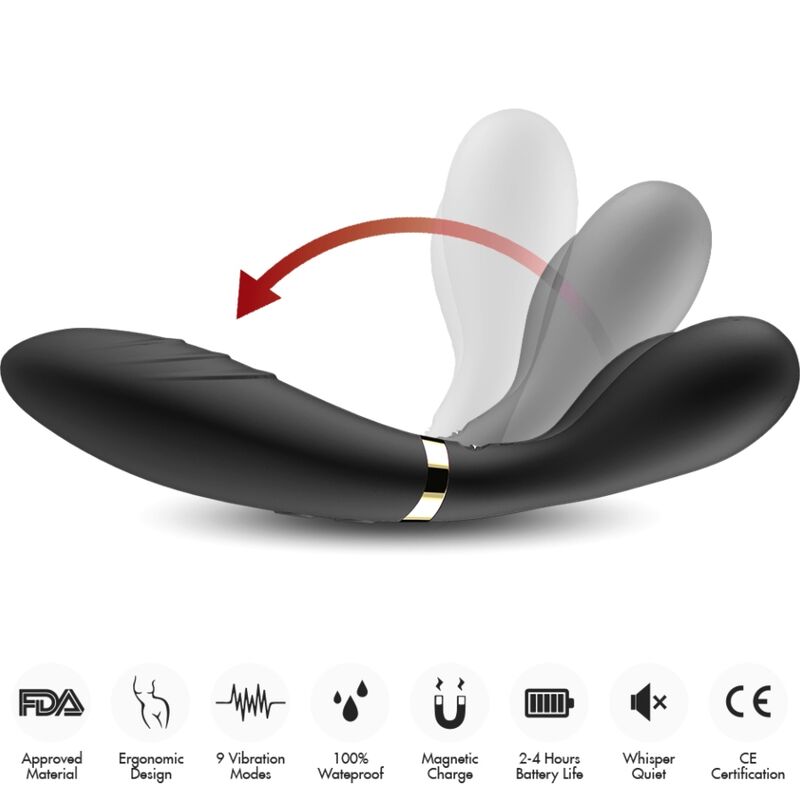 ARMONY - Y-WAND MASSAGER & VIBRATOR DUBBELHUVUD SVART