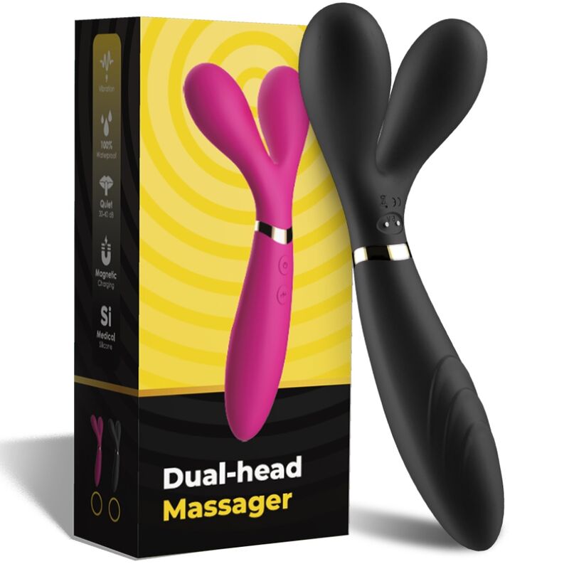 ARMONY - Y-WAND MASSAGER & VIBRATOR DUBBELHUVUD SVART