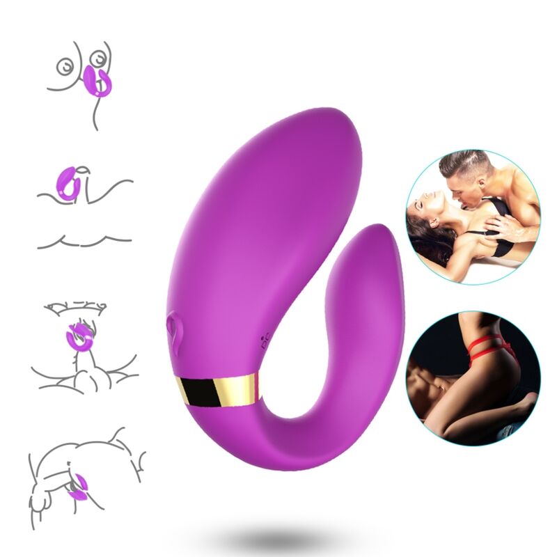 ARMONY - HALVMÅNEVIBRATOR FÖR PAR FJÄRRKONTROLL LILA