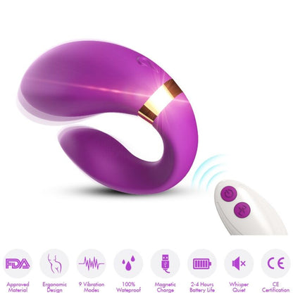 ARMONY - HALVMÅNEVIBRATOR FÖR PAR FJÄRRKONTROLL LILA
