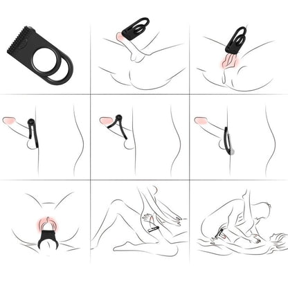 ARMONY - TVILLINGAR DUBBEL VIBRATORRING FÖR PAR SVART
