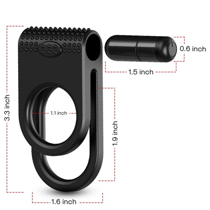 ARMONY - TVILLINGAR DUBBEL VIBRATORRING FÖR PAR SVART