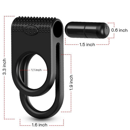 ARMONY - TVILLINGAR DUBBEL VIBRATORRING FÖR PAR SVART