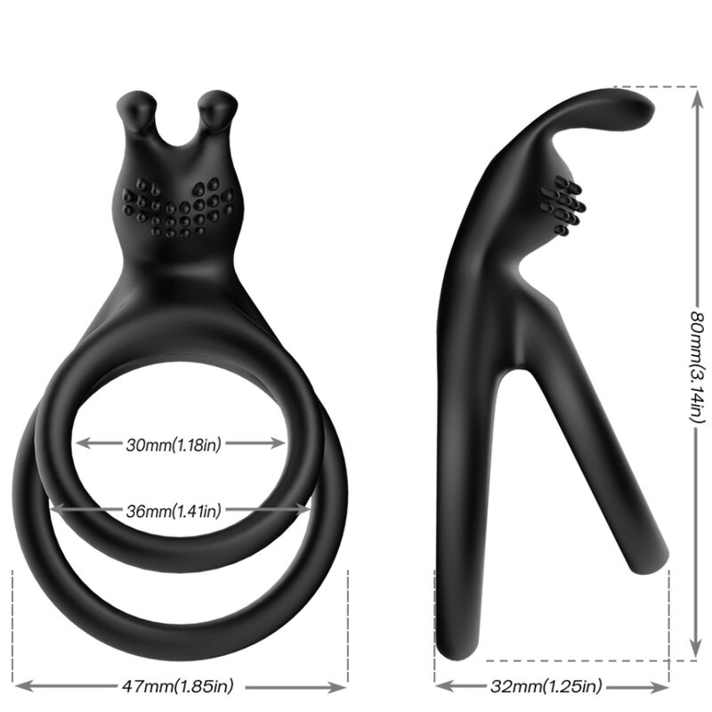 ARMONY - TENSY DOUBLE RABBIT RING SVART