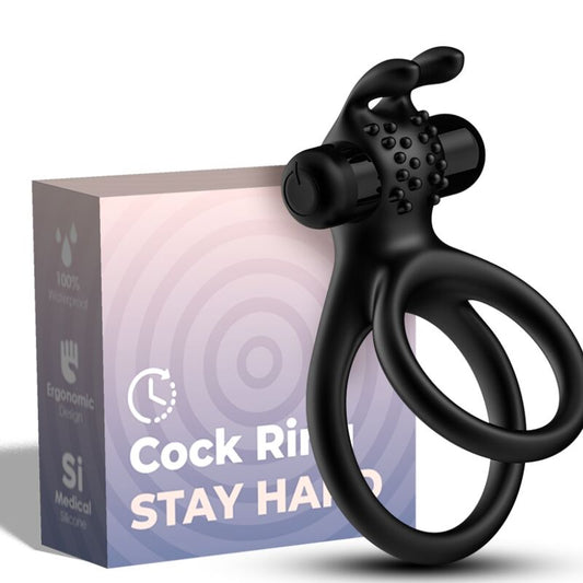 ARMONY - TRAVELER DUBBEL VIBRATORRING FÖR PAR RABBIT SVART