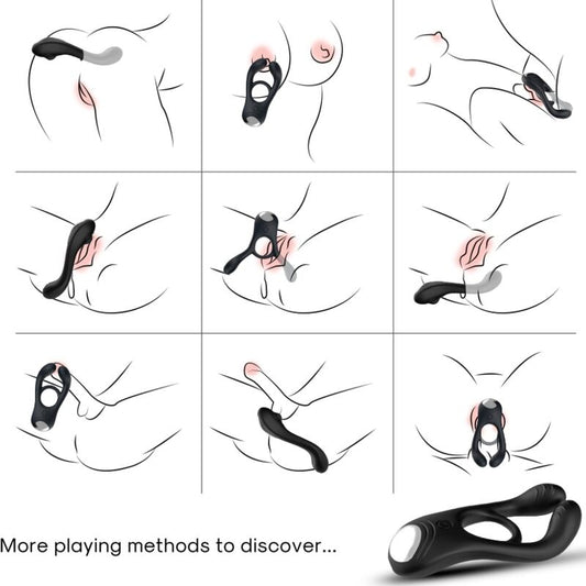 ARMONY - VEYRON DUBBEL VIBRATORRINGLEKSAK FÖR PAR FJÄRRKONTROLL SVART