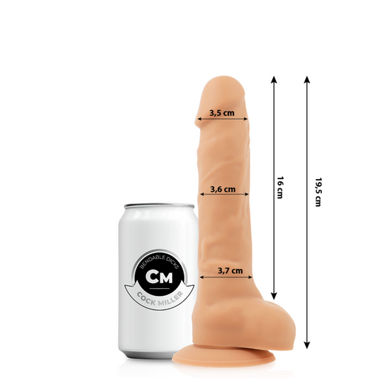COCK MILLER - DILDO REALISTIC SILICONE DENSITY ARTICULABLE FLESH 19.5 CM