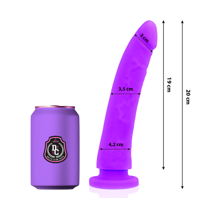 DELTA CLUB - LEKSAKER LILA DILDO MEDICINSK SILIKON 20 CM -O- 4 CM