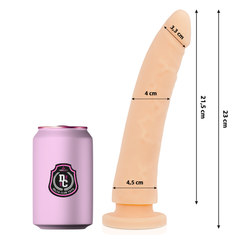 DELTA CLUB - LEKSAKER NATURLIG DILDO MEDICINSK SILIKON 23 CM -O- 4,5 CM