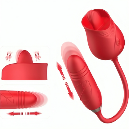 ARMONY - DELIGHT BLOMVIBRATOR OCH STÖTANDE MED RÖD TUNGA
