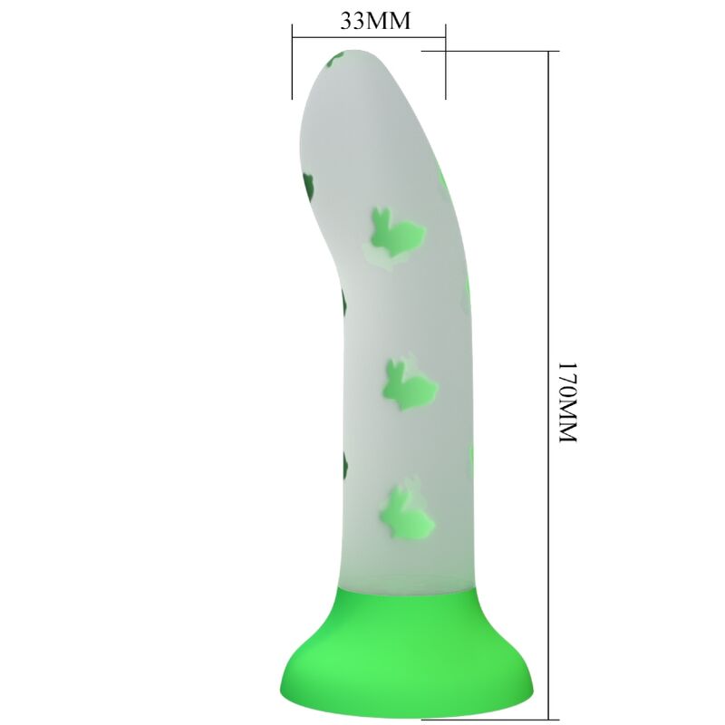 PRETTY LOVE - MAGICAL NIGHTFALL DILDO UTAN VIBRATION LJUSGRÖN