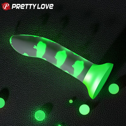 PRETTY LOVE - MAGICAL NIGHTFALL DILDO UTAN VIBRATION LJUSGRÖN