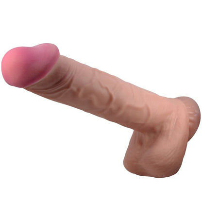 PRETTY LOVE - SLIDING SKIN SERIES REALISTISK DILDO MED SKJUTANDE HUD SUGKOPP BRUN 26 CM