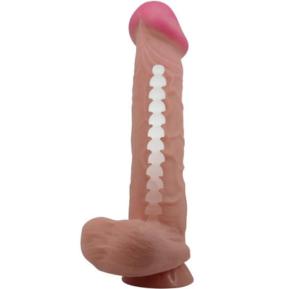 PRETTY LOVE - SLIDING SKIN SERIES REALISTISK DILDO MED SKJUTANDE HUD SUGKOPP BRUN 26 CM