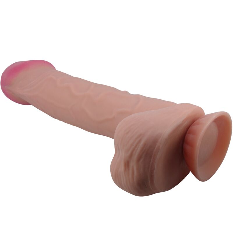 PRETTY LOVE - SLIDING SKIN SERIES REALISTISK DILDO MED SKJUTANDE HUD SUGKOPP BRUN 26 CM