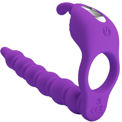 PRETTY LOVE - BLACKNEY PENISRING MED LILA VIBRATORPLUGG