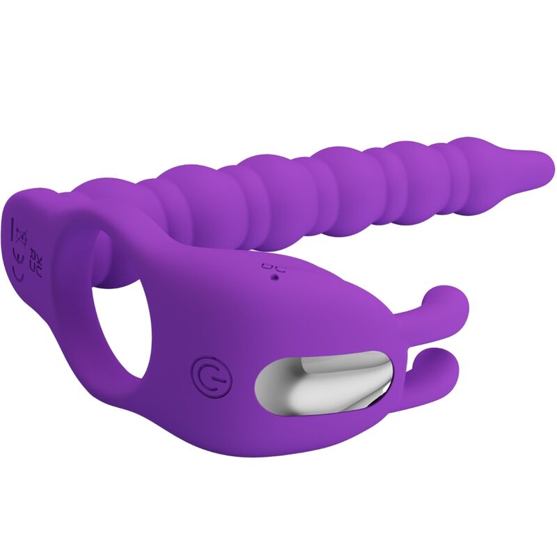 PRETTY LOVE - BLACKNEY PENISRING MED LILA VIBRATORPLUGG