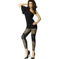 CHILIROSE - CR 3390 LEGGINGS SVARTA &amp; LEOPARDMÖRKE S/M