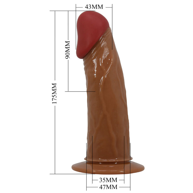 PRETTY LOVE - STARKS HARNESS BRIEFS MULTI-SPEED VIBRATION DILDO 17,5 CM LJUSBRUN