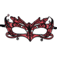 QUEEN LINGERIE - LACE MASK WITH RED DETAILS