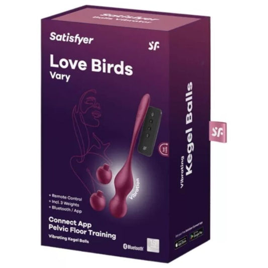 SATISFYER - LOVE BIRDS VARY VIBRERINGSBOLLAR GRATIS APP VINRÖD