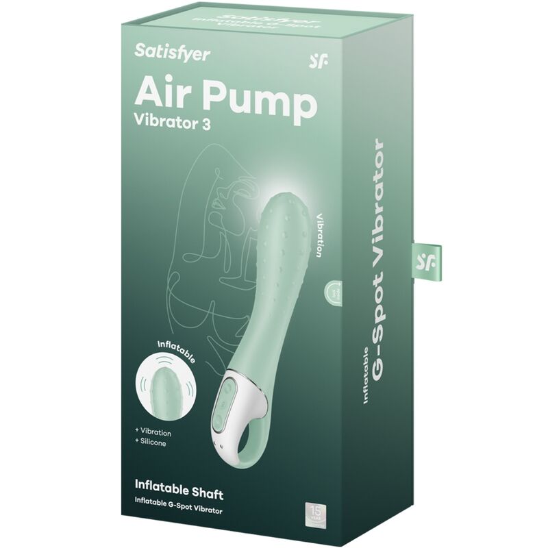SATISFYER - LUFTPUMPVIBRATOR 3 UPPBLÅSBARA G-PUNKTER MINT