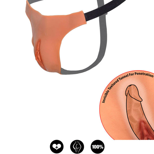 DOLD BEGRÄNSNING - ALTER EGO JUSTERBAR ÖPPEN VAGINASTRING FLESH