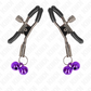 KINK - DUBBEL BRÖSTKLÄMMA MED KLÄMMA LILA 6 CM