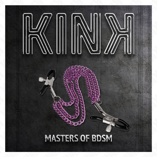 KINK - BRÖSTVÅRTKLÄMMA MED 3 KEDJOR LILA 20/23/28 CM