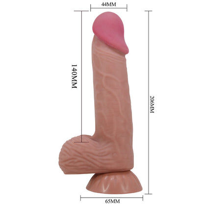 PRETTY LOVE - REALISTISK DILDO I SLIDING SKIN-SERIEN MED GLIDANDE BRUN HUD SUGKOPP 20,6 CM