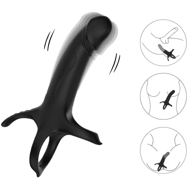 ARMONY - DILDO MED RING & VIBRATOR SVART