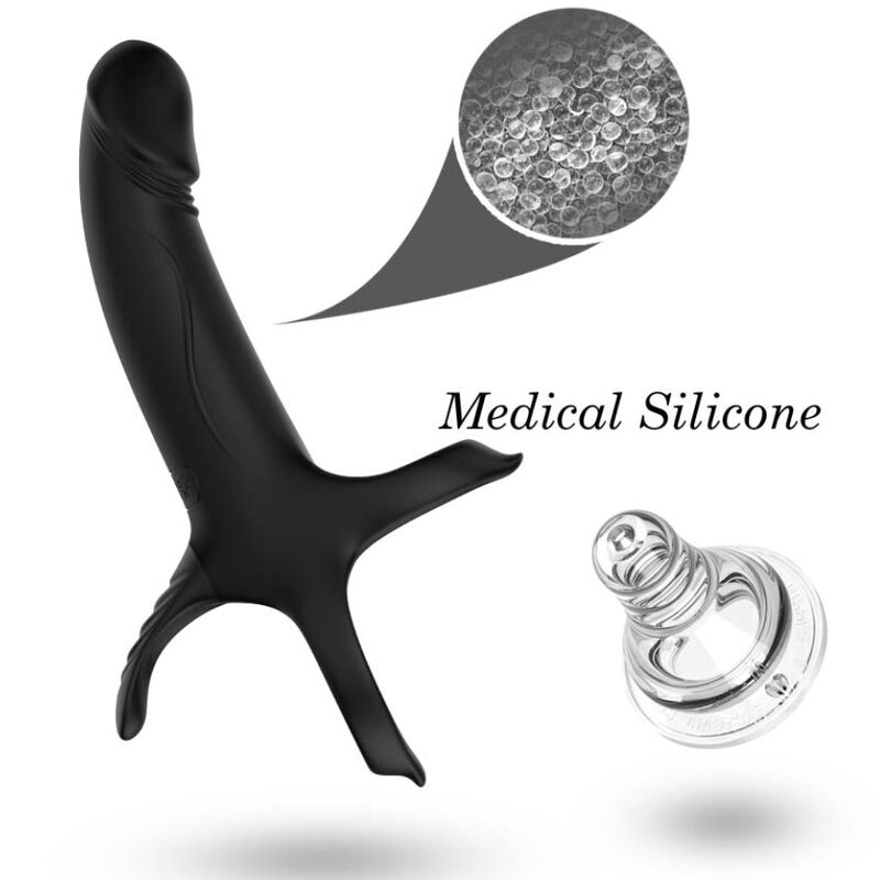 ARMONY - DILDO MED RING & VIBRATOR SVART