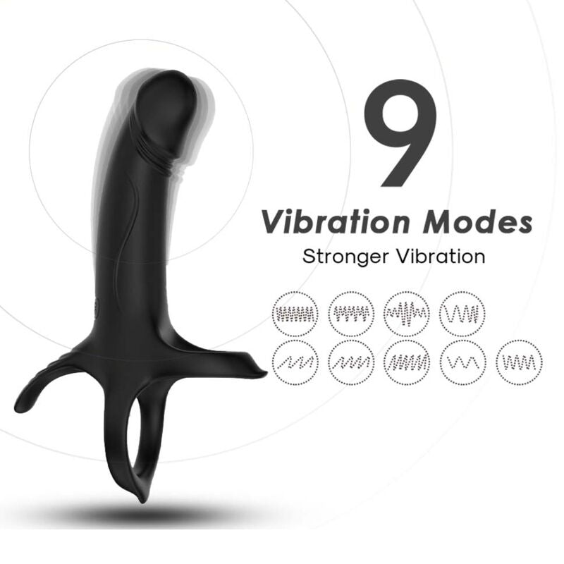 ARMONY - DILDO MED RING & VIBRATOR SVART