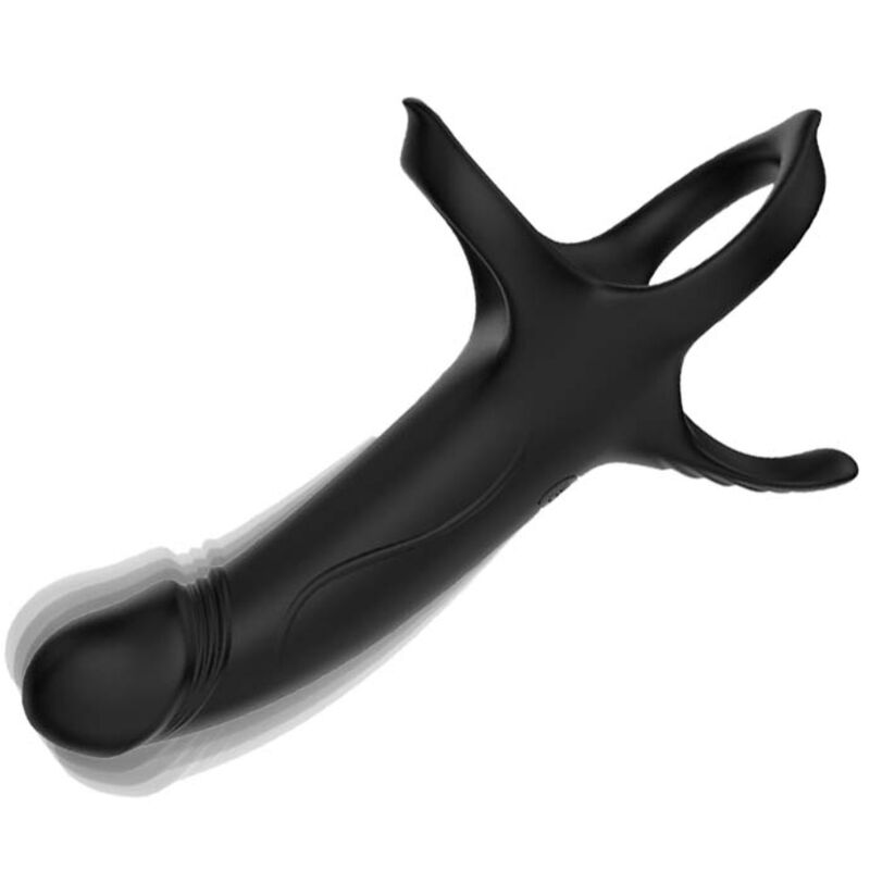 ARMONY - DILDO MED RING & VIBRATOR SVART